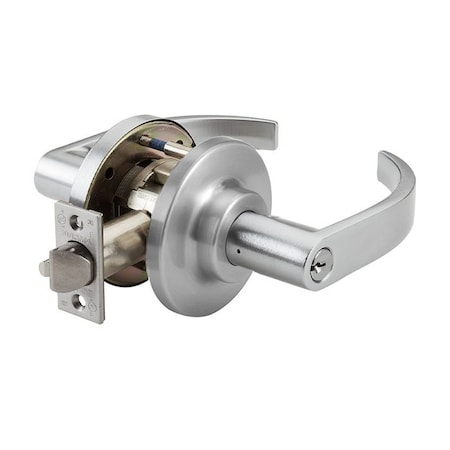 Dorma Grade 1 Cylindrical Lock, 77-Classroom Intruder, LC-Lever, E-Stepped Rose, Satin Chrome, 2-3/4 Inch C877-D-LCE-626